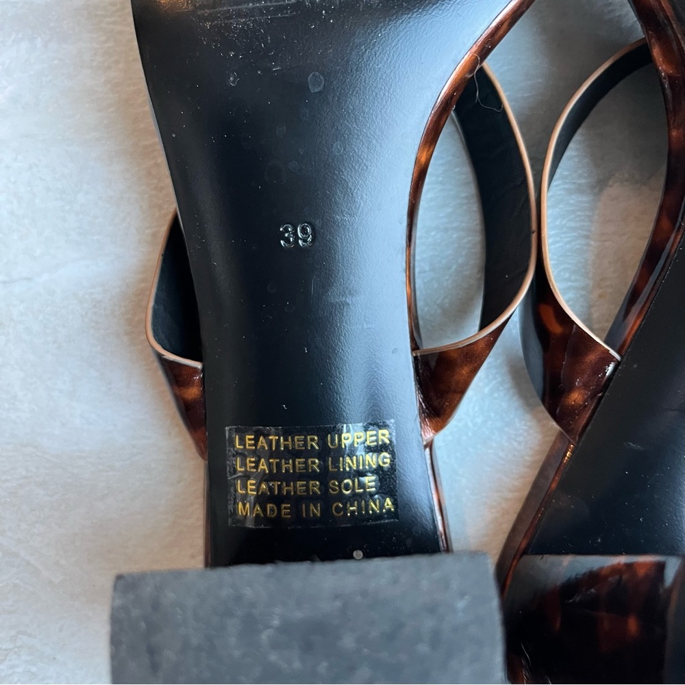 LMS the Brand The Rachel Block heel Tortoise Sandals Size 39 - Picture 11 of 12